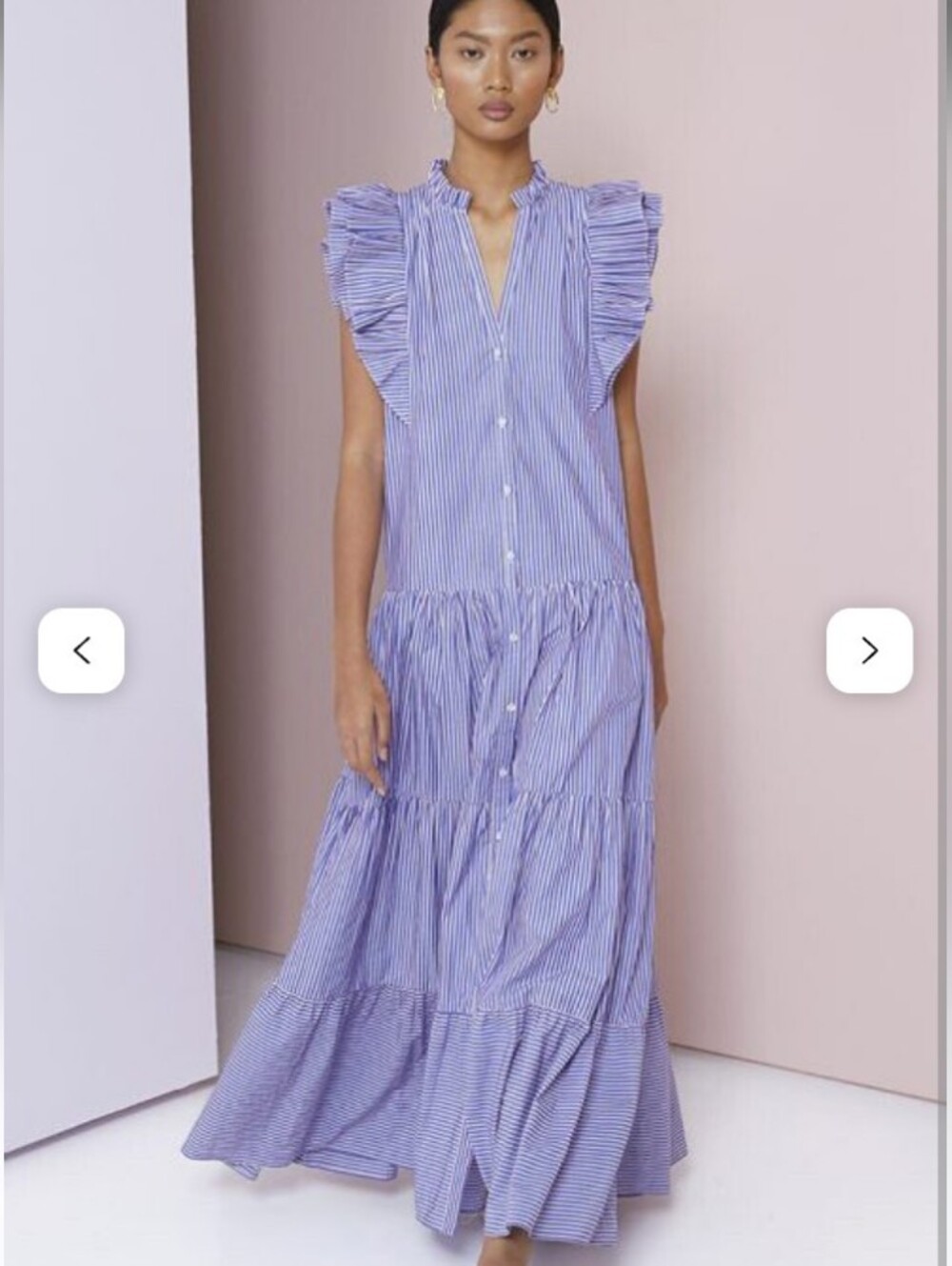 Magali Pascal R9sane Maxi Dress In Stripe Size L - Picture 9 of 12